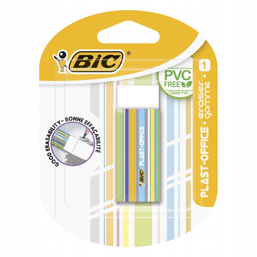 BIC Plast-Office Gumka do ścierania biała w osłonce 1 szt.