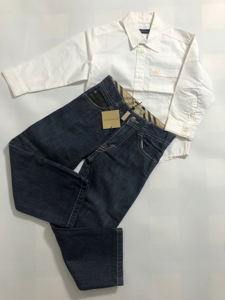 BURBERRY komplet koszula jeans 4 lata