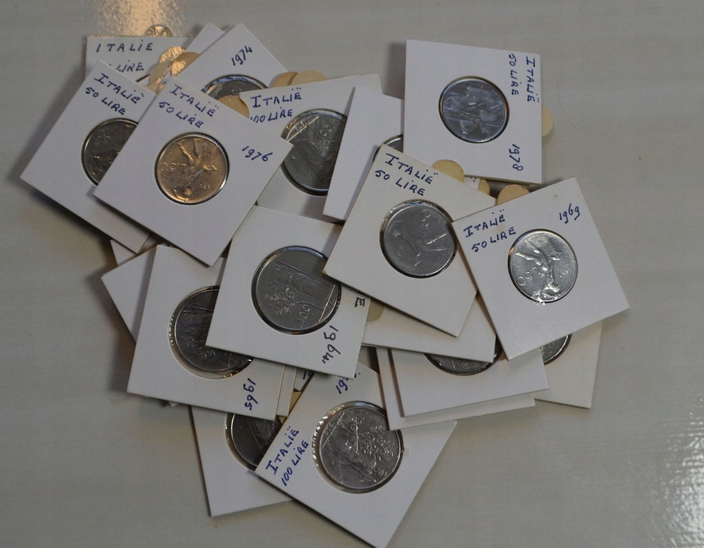 Włochy - miks - ciekawy zestaw - 55 monet - każda moneta inna
