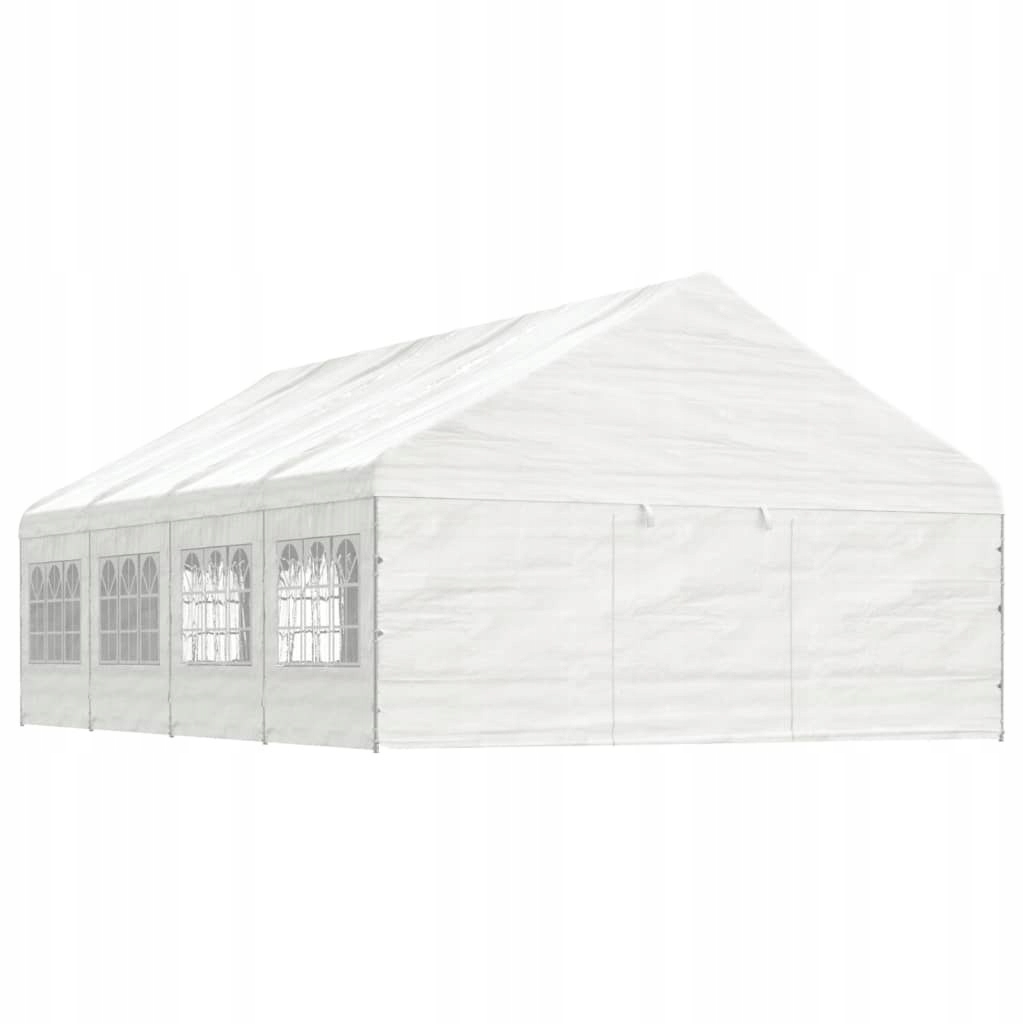 VidaXL Namiot ogrodowy z dachem, biały, 8,92x5,88x