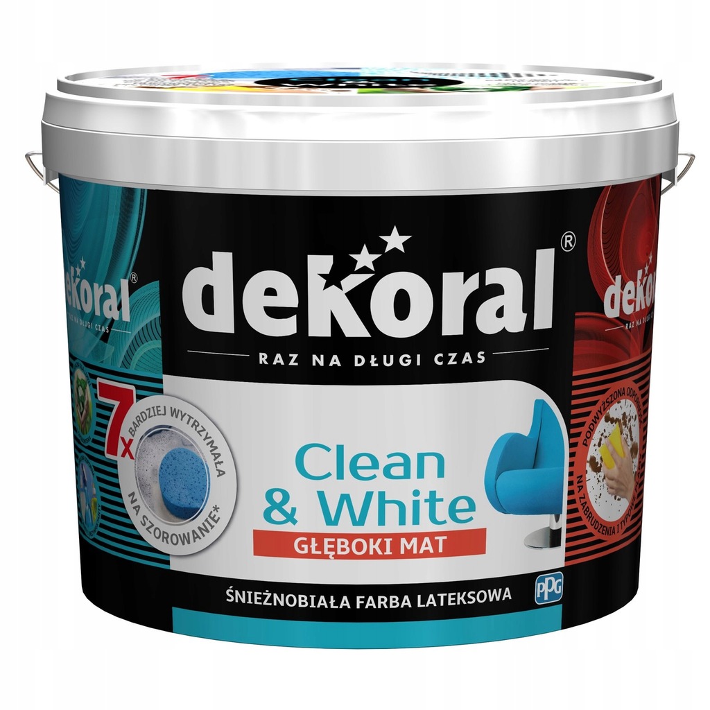 Dekoral Clean&White Farba lateksowa 5l Biała