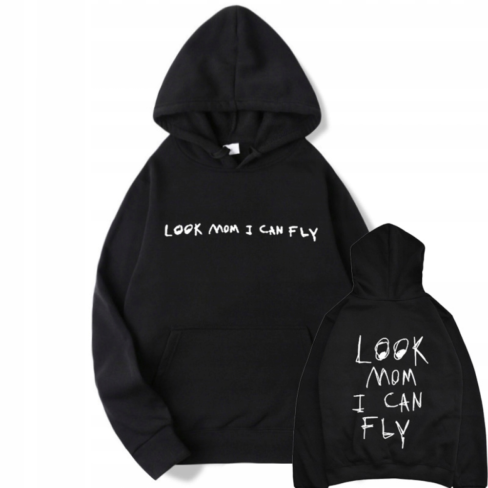 LOOK MOM I CAN FLY Bluza z Kapturem Fason Bluzy