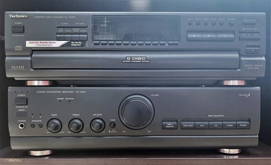 Technics zmieniarka SL-PD887 + wzmacniacz SU-V500