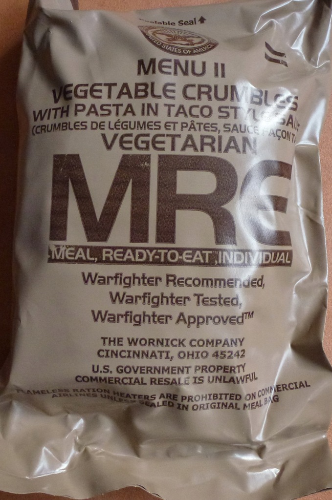 MRE US.ARMY MENU 11 VEGETABLE CRUMBLES