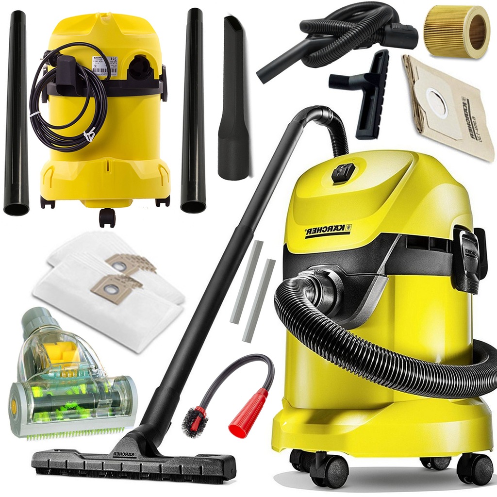 ODKURZACZ PRZEMYSŁOWY KARCHER WD3 TURBOSZCZOTKA XL - 7404497726 .