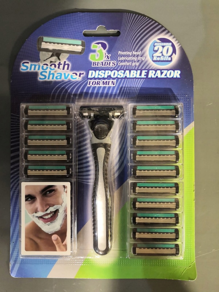 MASZYNKI DO GOLENIA SMOOTH SHAVER 20wkładóow 3ostr