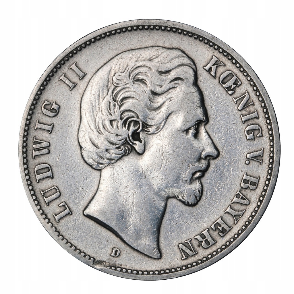 Niemcy - Bawaria - 5 marek 1875 - Ludwig II