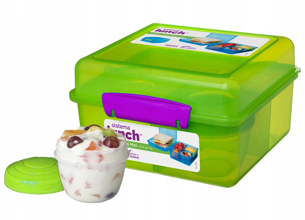 Sistema lunchbox kostka z poj. na jogurt kolormix