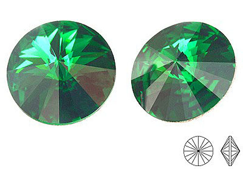 1122 Swarovski Rivoli Chaton SS39 - 8,3mm Emerald