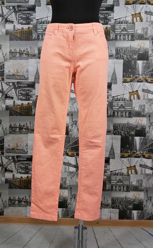 NEXT- POMARAŃCZOWE JEANSOWE SPODNIE SKINNY -40R