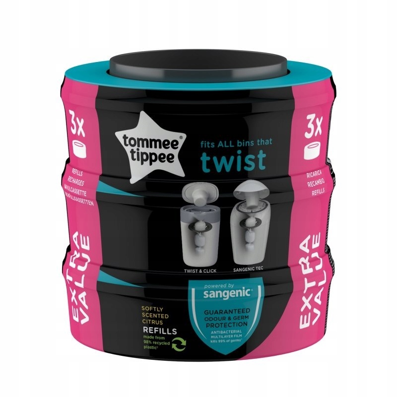 TOMMEE TIPPEE Sangenic Twist Refil Cassette, 3szt.