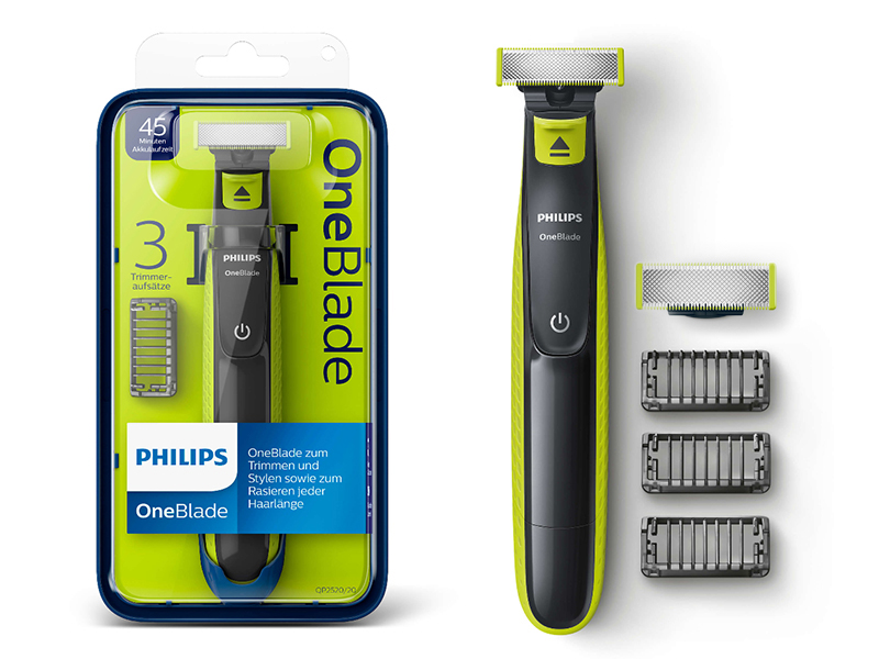 Купить Бритва PHILIPS OneBlade QP2520/20, 3 насадки: отзывы, фото, характеристики в интерне-магазине Aredi.ru