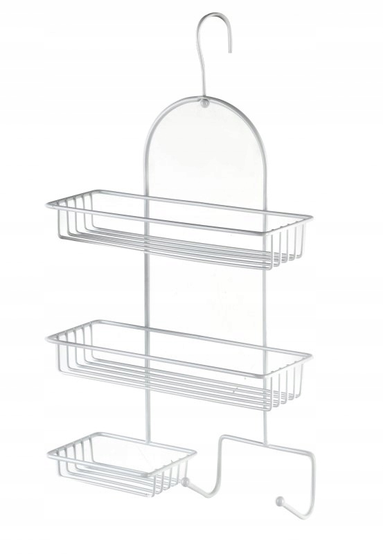 Półka łazienkowa wisząca Biała - Metalowa 48x25cm