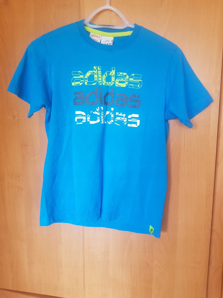 ADIDAS koszulka T-shirt chłopięcy napis r. 164