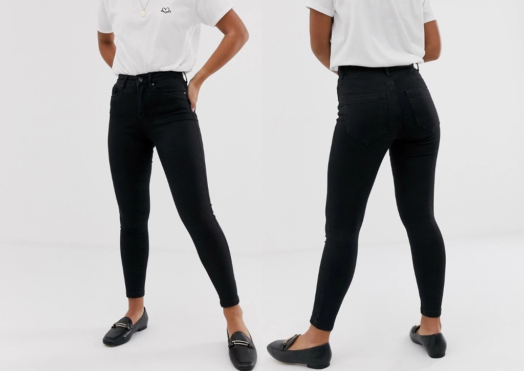 VERO MODA PETITE GŁADKIE SPODNIE JEANSOWE L