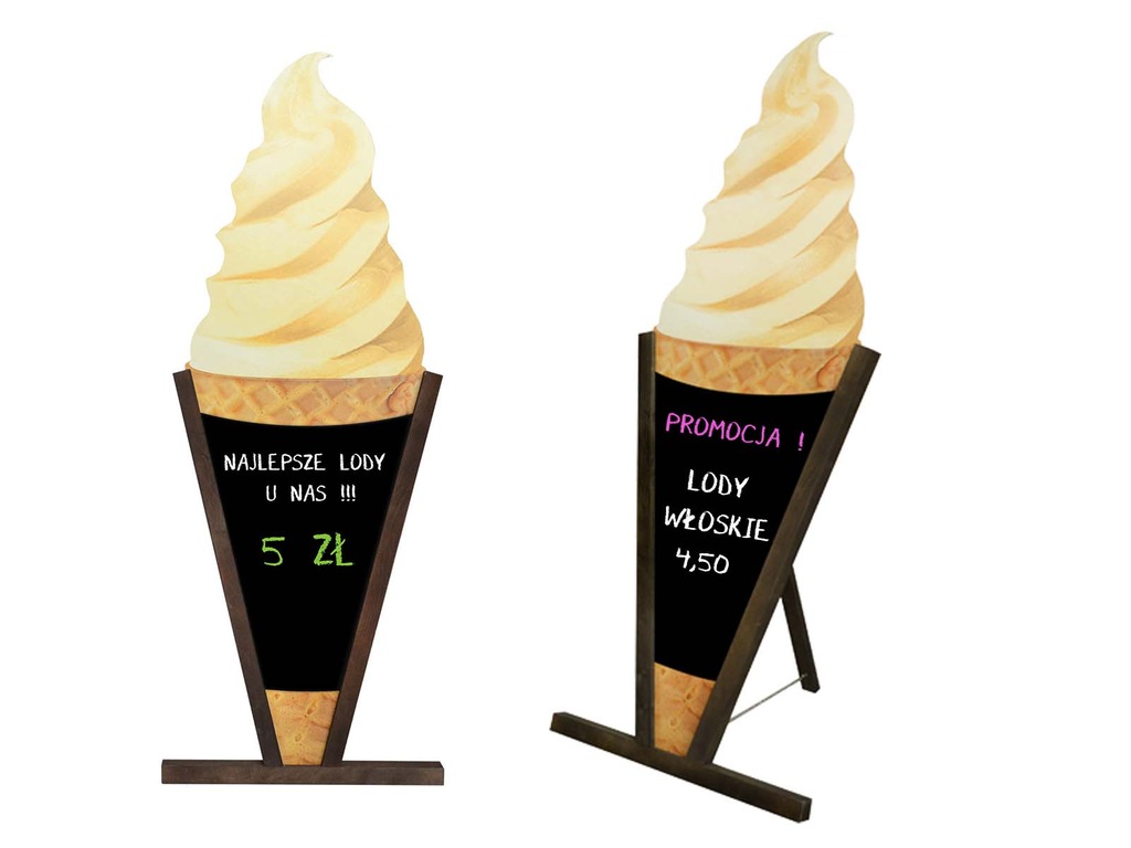 POTYKACZ REKLAMOWY LÓD WŁOSKI STOJAK RESTAURACJA