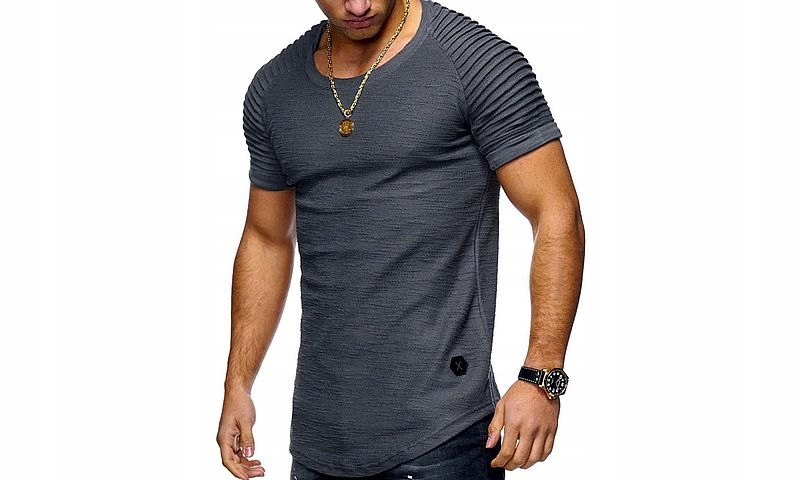 Blu Apparel Bluzka Koszulka T-Shirt Męski Szary XL