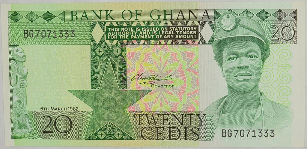 12.hc.Ghana, 20 Cedis 1982, P.21.c, St.1