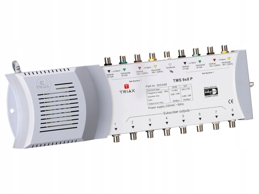 Multiswich Triax 9/8 TMS 9x8P (2 satelity 8 wyjść)