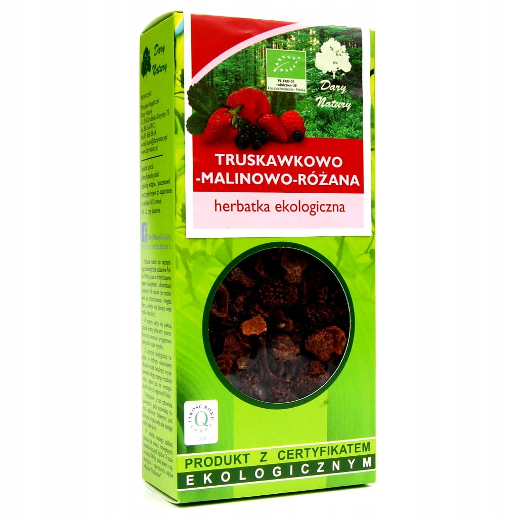 Herbata truskawkowo-malinowo-różana 100g Dary natu