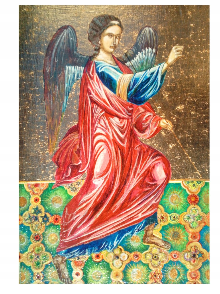 anioł - ręcznie pisana ikona 31 na 47 cm