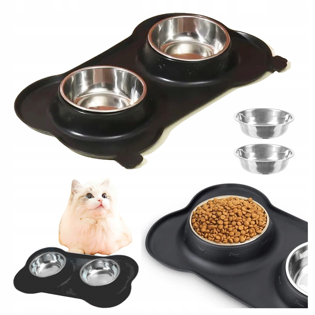 Купить МИСКА ДЛЯ СОБАКИ И КОШКИ, ДВОЙНАЯ СИЛИКОНОВАЯ ПОДСТАВКА: отзывы ...