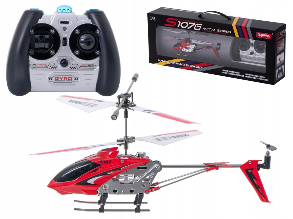 STEROWANY HELIKOPTER RC SYMA S107G - CZERWONY