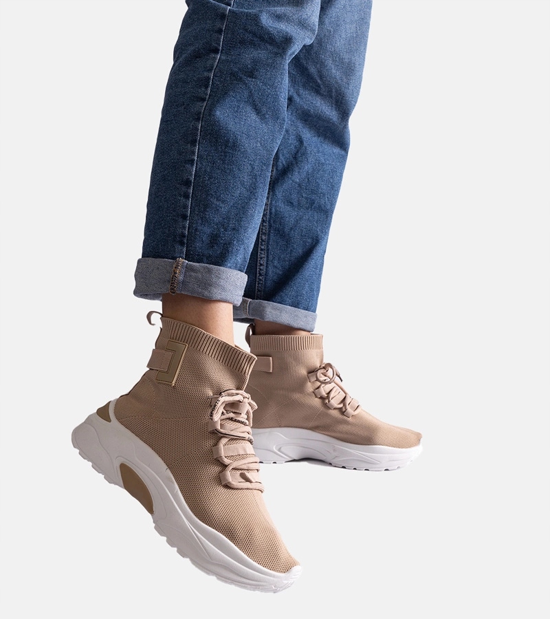 Beżowe sneakersy z elastyczną cholewką za kostkę Arredona rozmiar 37