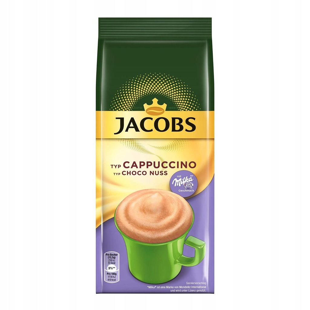 Jacobs Cappucino orzechowe z czekoladą Milka 500 g