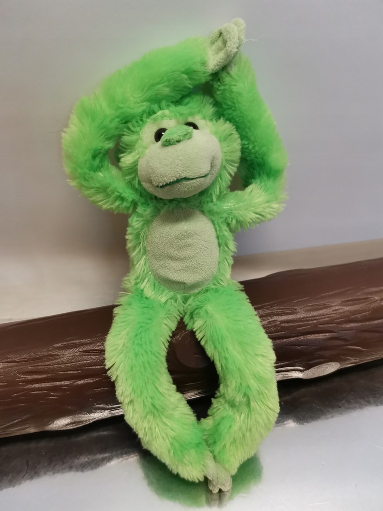 Zwisająca zielona małpka szympans maskotka 50cm