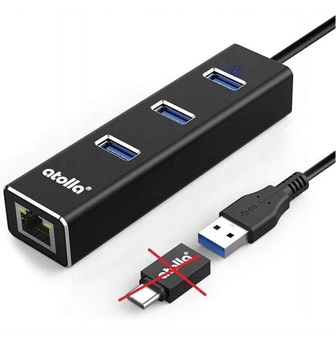 Przejściówka USB 3.0 Ethernet LAN Adapter Karta Sieciowa Rozdzielacz