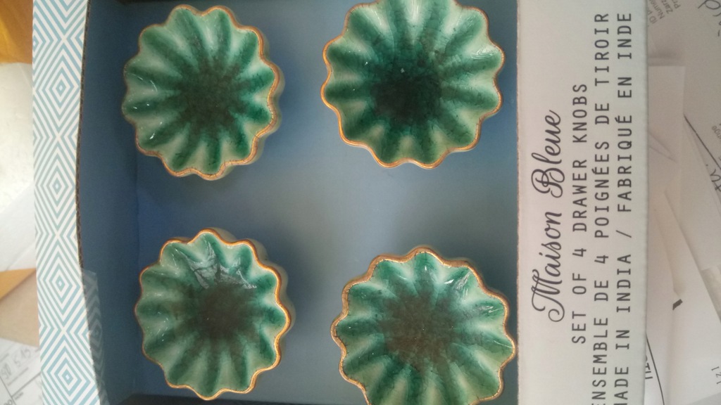 gałki uchwyty do mebli ceramiczne 8 sztuk nowe