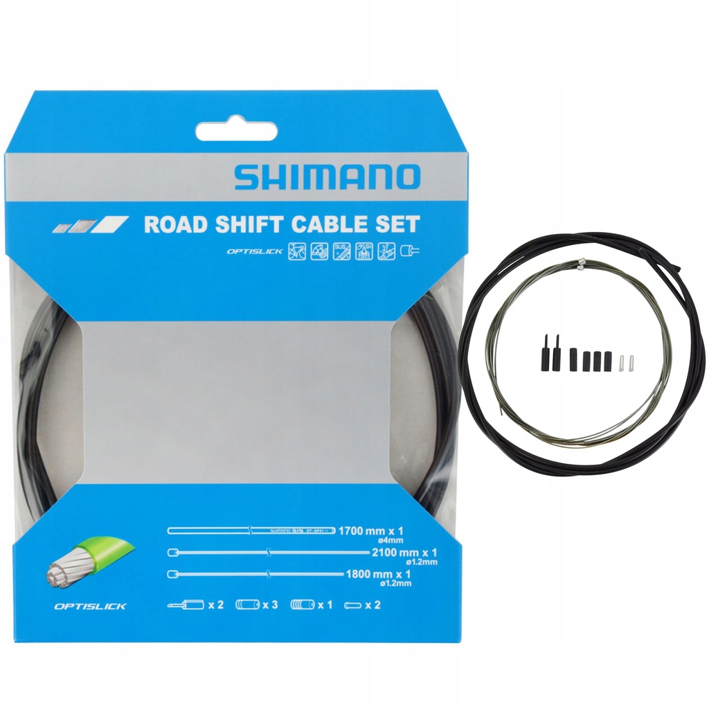 Zestaw linek i pancerzy do przerzutki SZOSA SHIMANO OPTISLIK + końcówki BOX