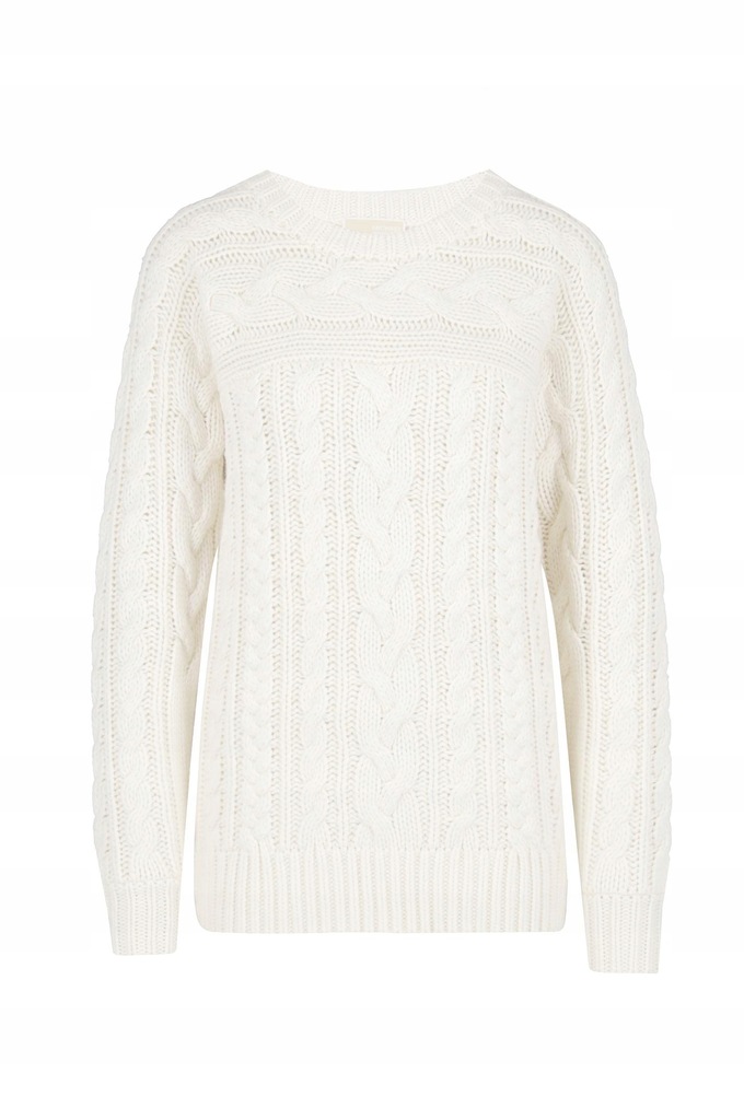 SWETER CABLED MOCKECK MICHAEL KORS KREMOWY ROZ. L