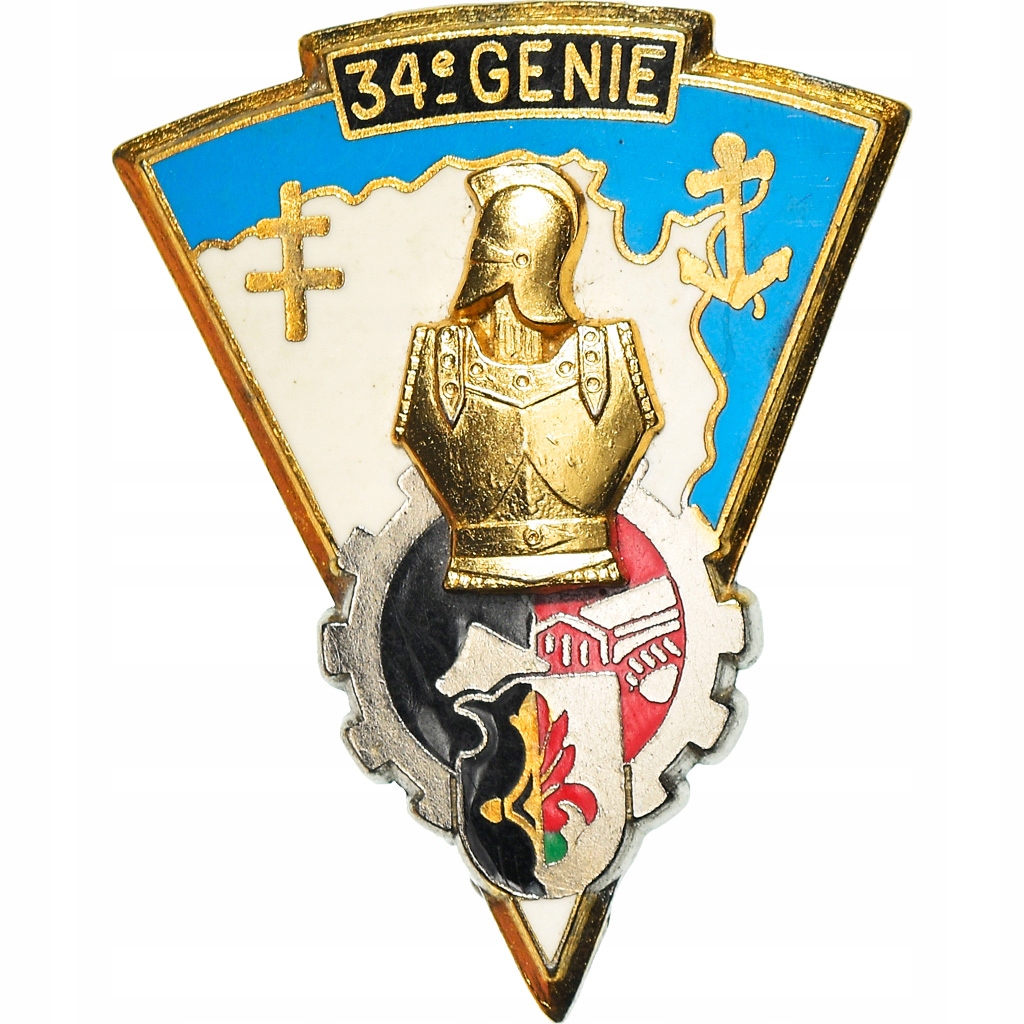 Francja, Broche, 34ème Régiment Génie, Medal, Stan