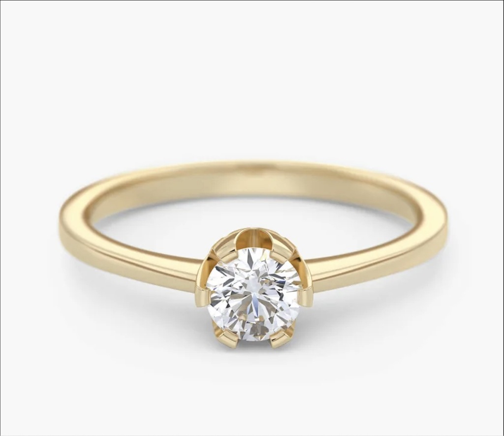 ZŁOTY PIERŚCIONEK ZARĘCZYNOWY Z DIAMENTEM 0,4 CT, PRÓBA ZŁOTA 585, 1,89G