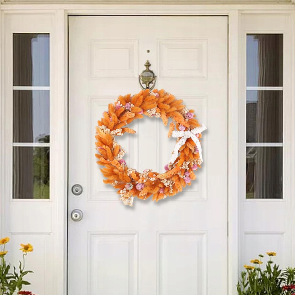 Autumn Wreath Artificial Garland Hanger 35cm Harvest Wreath for Orange