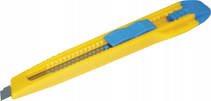 Nóż biurowy 9mm z blokadą niebiesko-żółty