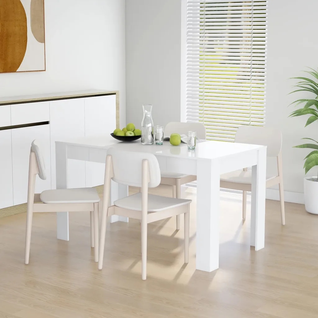 Elegancki Stół jadalniany, biały, 140x74,5x76 cm, materiał drewnopochodny