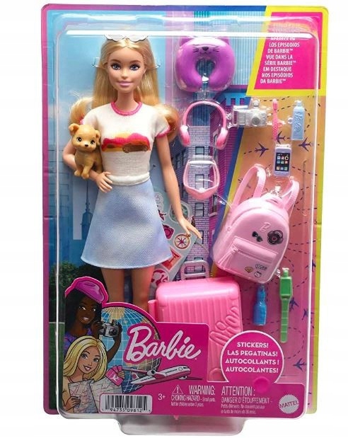 Lalka Barbie Malibu w podróży PREZENT NA Ś PREZENT NA ŚWIĘTA