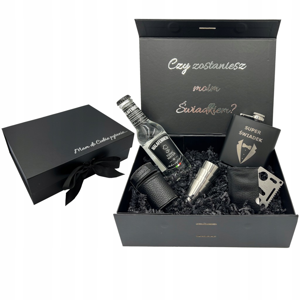 BOX dla ŚWIADKA PROŚBA O ŚWIADKOWANIE ZESTAW PIERSIÓWKA KIELISZKI PREZENT