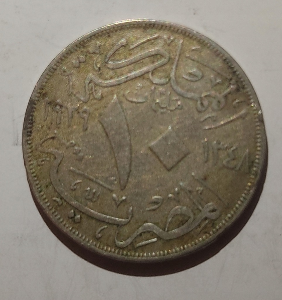 Moneta Egipt 10 milimów 1929