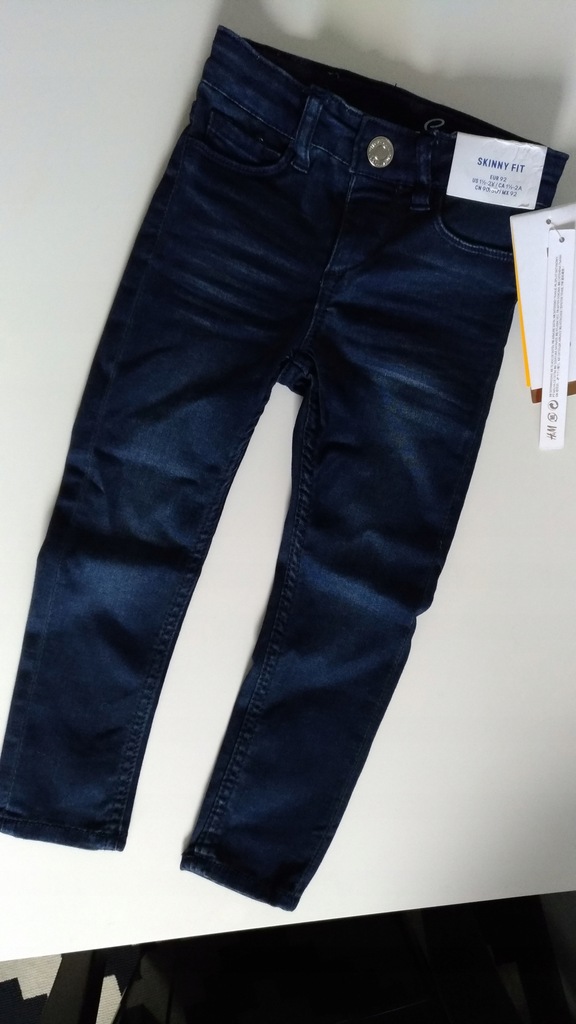 H&M jeansowe spodnie rurki 1,2-2lata 92cm