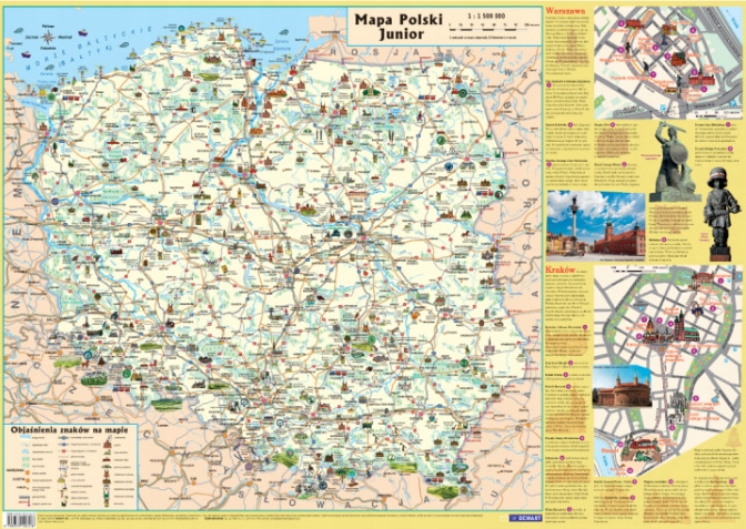 Mapa w tubie dla dzieci - Polska