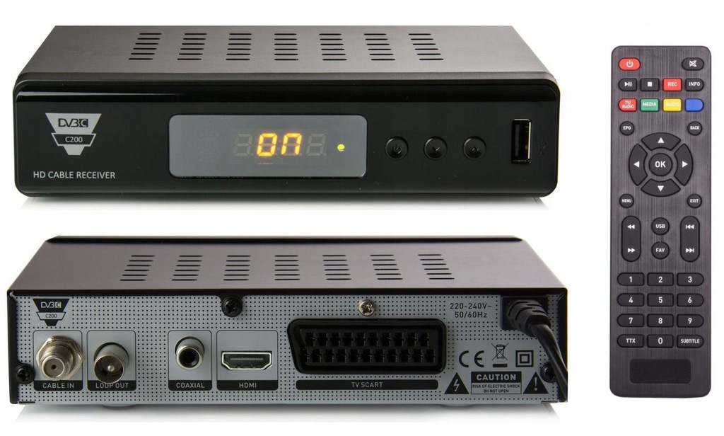 Tuner DVB-C Cyfrowy Dekoder Telewizji Kablowej HD