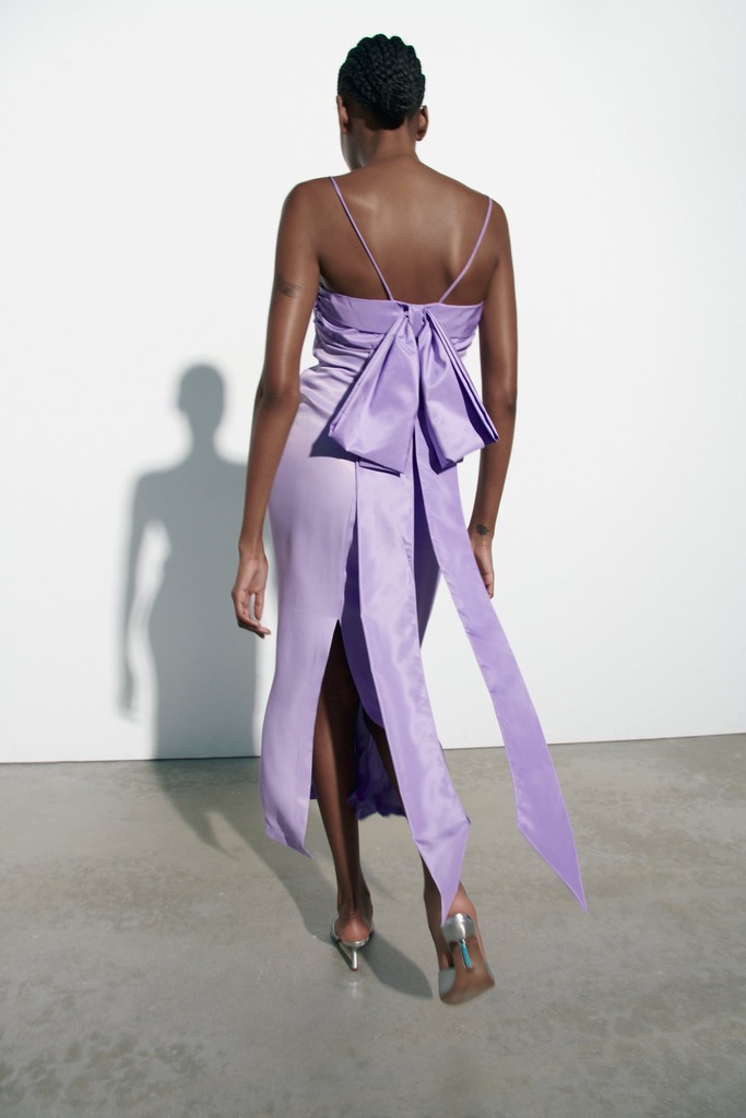 ZARA SUKIENKA SATYNOWA Z KOKARDĄ S - 13560599824 - oficjalne