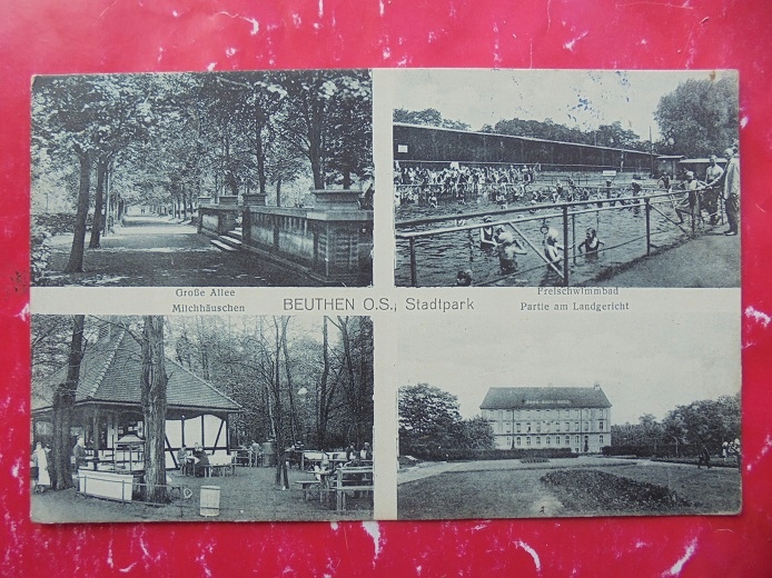 BYTOM BEUTHEN PARK MIEJSKI BASEN SĄD BAR MLECZNY 1927 RRRRR