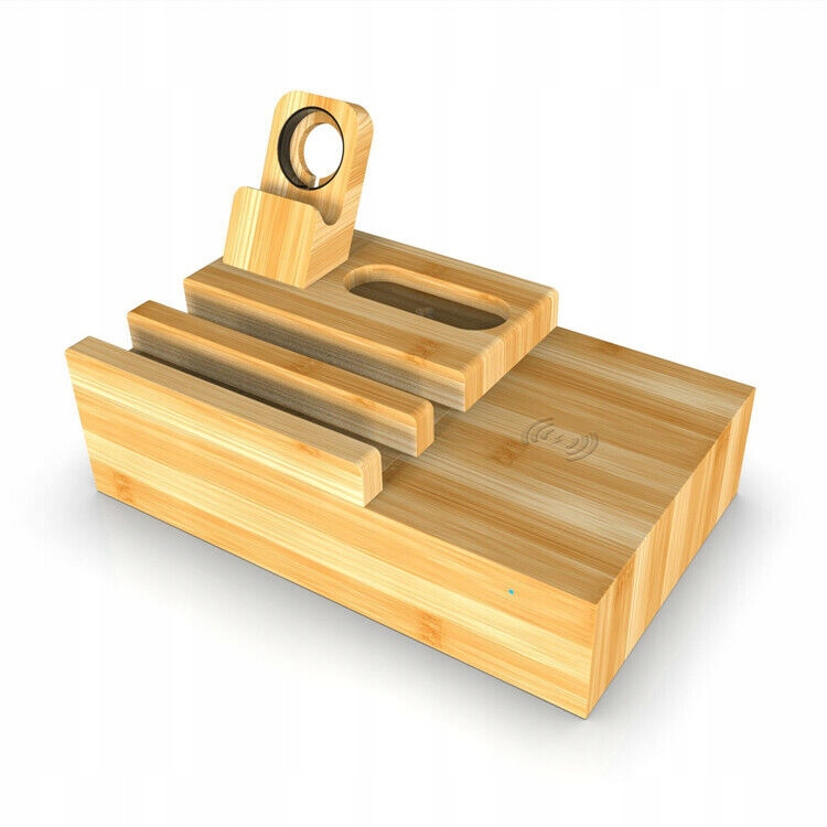 Bambusowa Stacja Ładująca, Drewniany Organizer 5w1, Bamboo RX-1903 PD #3630