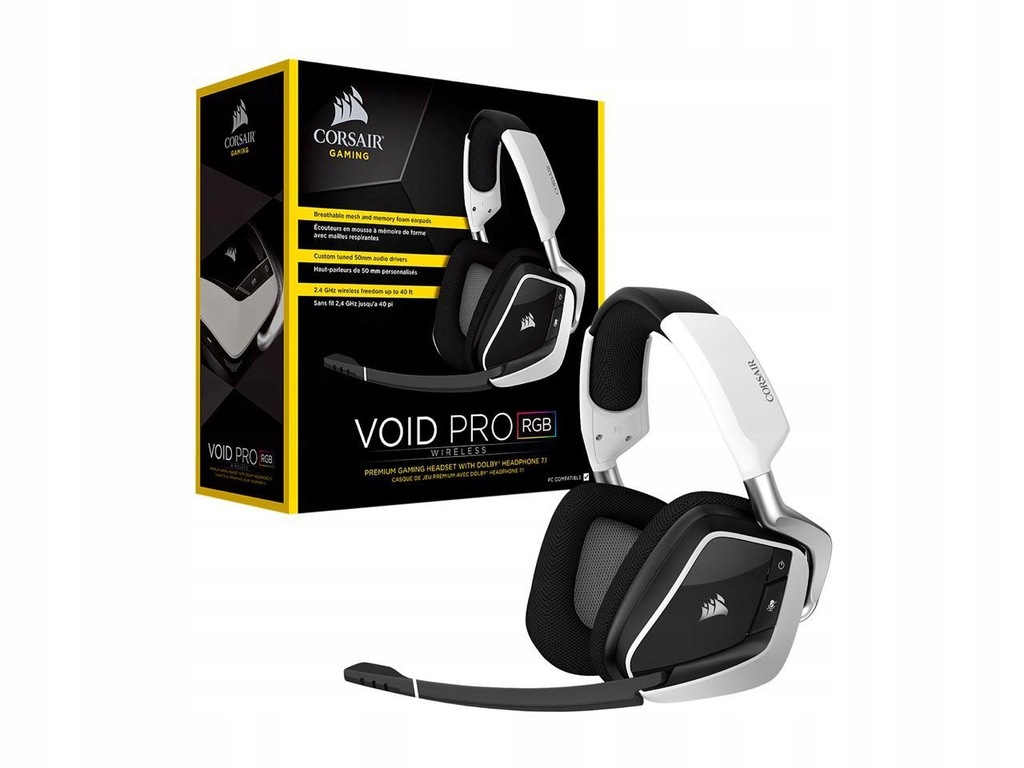 Słuchawki bezprzewodowe Corsair VOID PRO RGB White