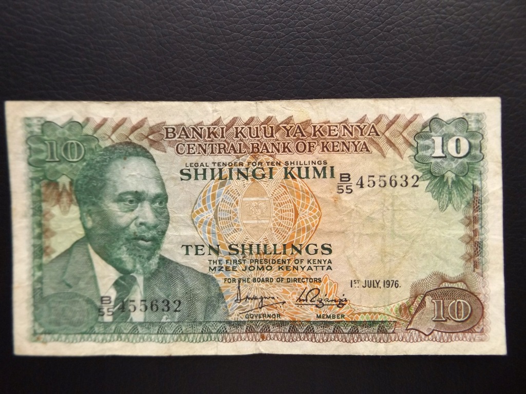 KENIA BANKNOT 10 SHILLINGS 1976 r. St. 3+